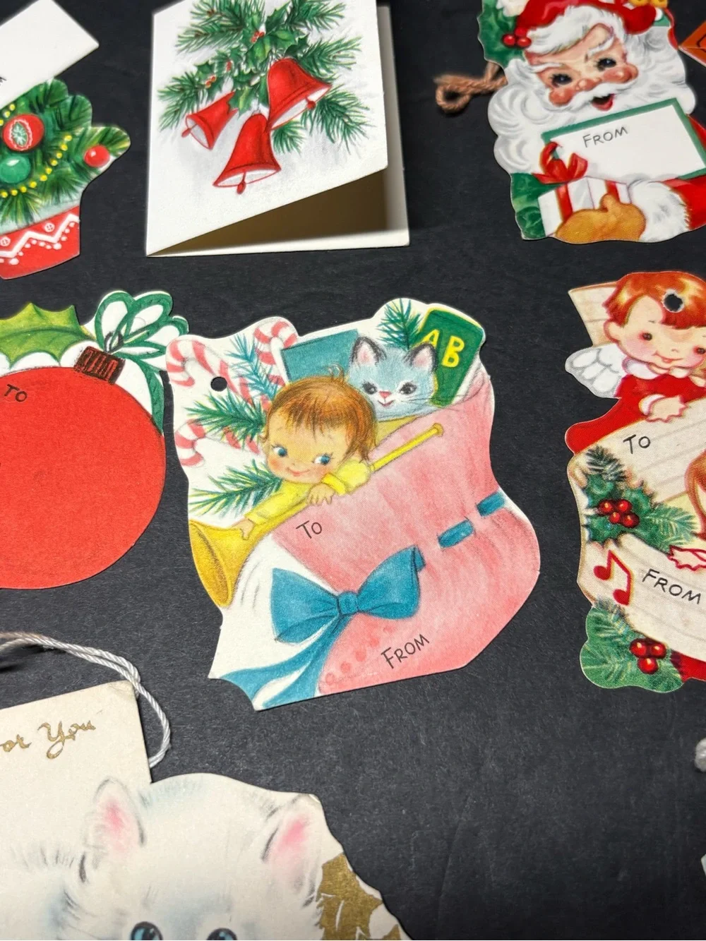 Hallmark Holiday Die -Cut Gift Tags Vintage Christmas Ephemera Lot of 19